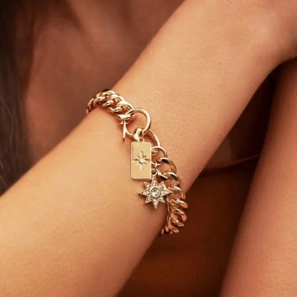 Ettika Starry Charms 18K Gold Plated Chain Link Bracelet NEW - Picture 8 of 10